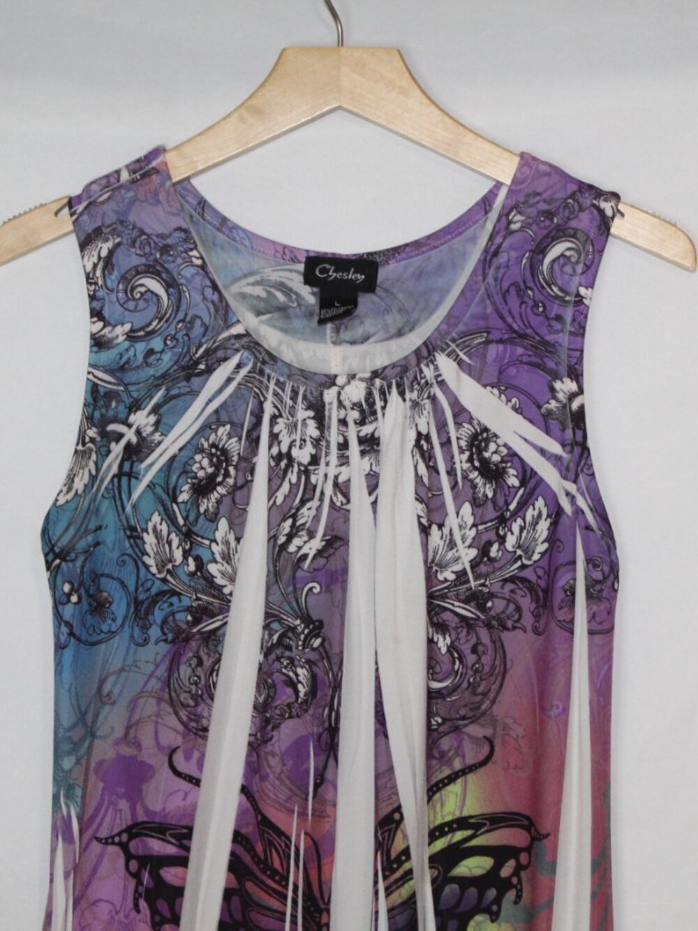 Y2K tattoo print tie dye bubble hem jersey shore colorful club dress L - Picture 3 of 10